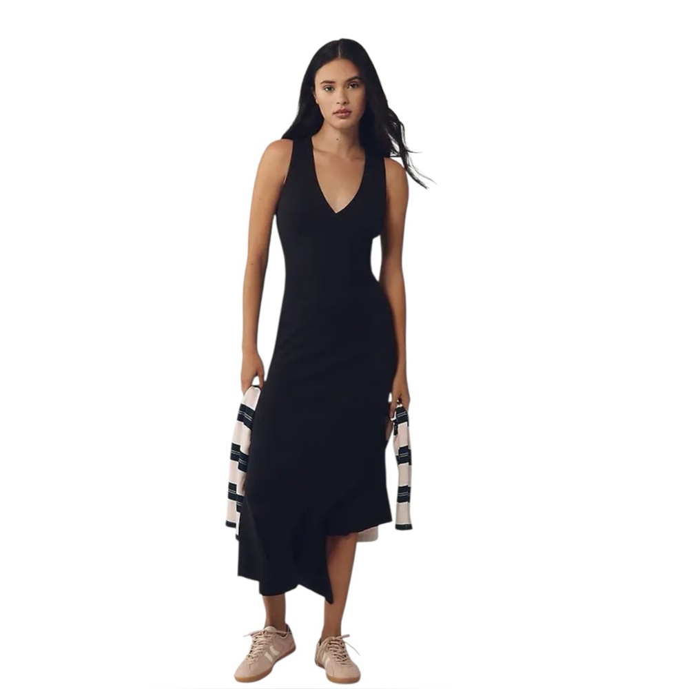 Nation Los Angeles Ltd Sleeveless V-Neck Asymmetrical Hem Midi Dress NWT